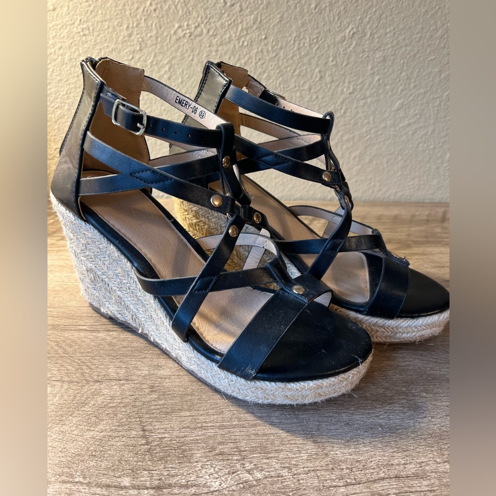 Black Espadrille Edge Shoes